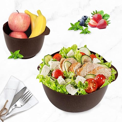 Miniatura 2 de BoxedHome Tazones grandes de plástico de 4 cuartos de galón, juego de cuencos mezcladores aptos para microondas con boquilla de vertido, cuencos