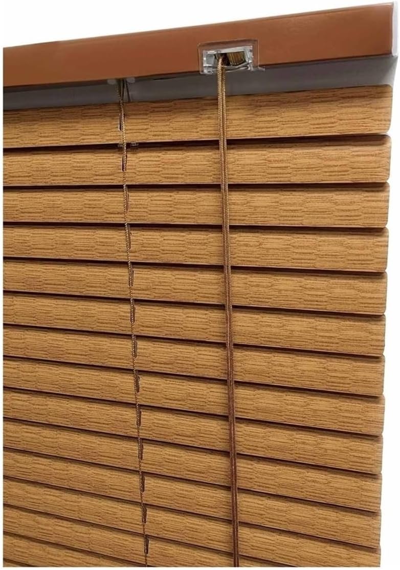 Aluminum Venetian Blinds Faux Wood Blinds Privacy Shutters Horizontal Blind Darkening Shutters for Home Cordless(Original,100x120cm=3.2x3.9ft)