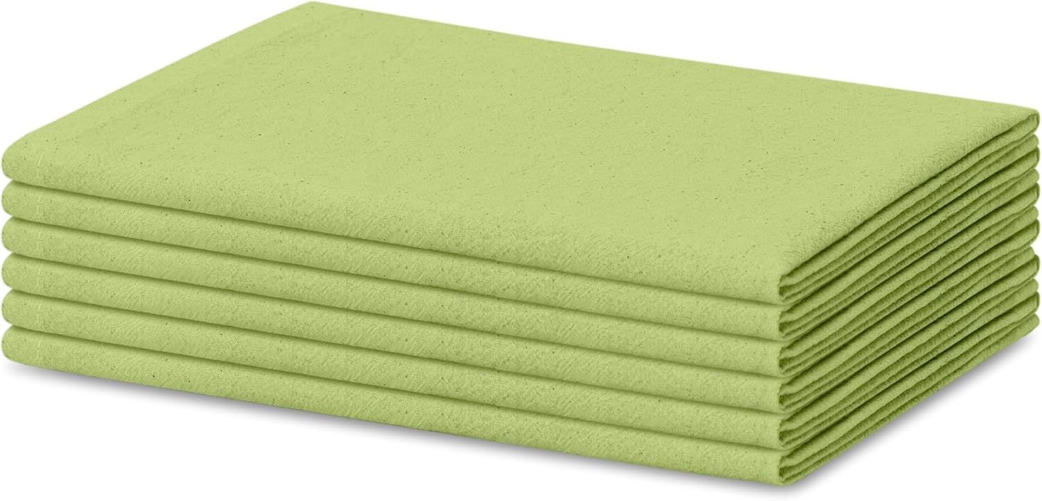 Premium 28x28 Inch Flour Sack Towels, 6 - Pack Sage Green, 100% Cotton Lint-Free Bread Proofing Cloths for Sourdough & Baking, Super Absorbent Bread Towels, Reusable & Dishwasher Safe