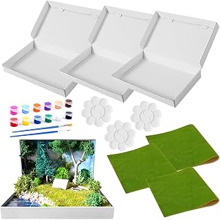 Ecmln 14Pcs Diorama Box Pack DIY Diorama Supplies Kit 13.7"x8.2"x2.25" Rectangle Diorama Project Boxes for DIY Crafts School Projects
