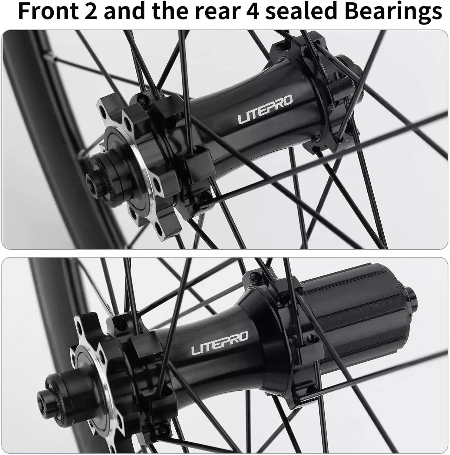 Folding Bikes Wheelset 20'' 406/451 Disc Brake BMX Front Rear Wheels Quick Release 100/135mm Aluminum Alloy Rim Height 40mm 7/8/9/10/11speed Cassette