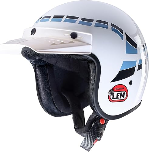 Miniatura 12 de LEM Medio Casco de Motocicleta, para Hombres y Mujeres Certificado DOT Casco de Motocicleta y Scooter, Estilo Vintage para Conducir Crucero,