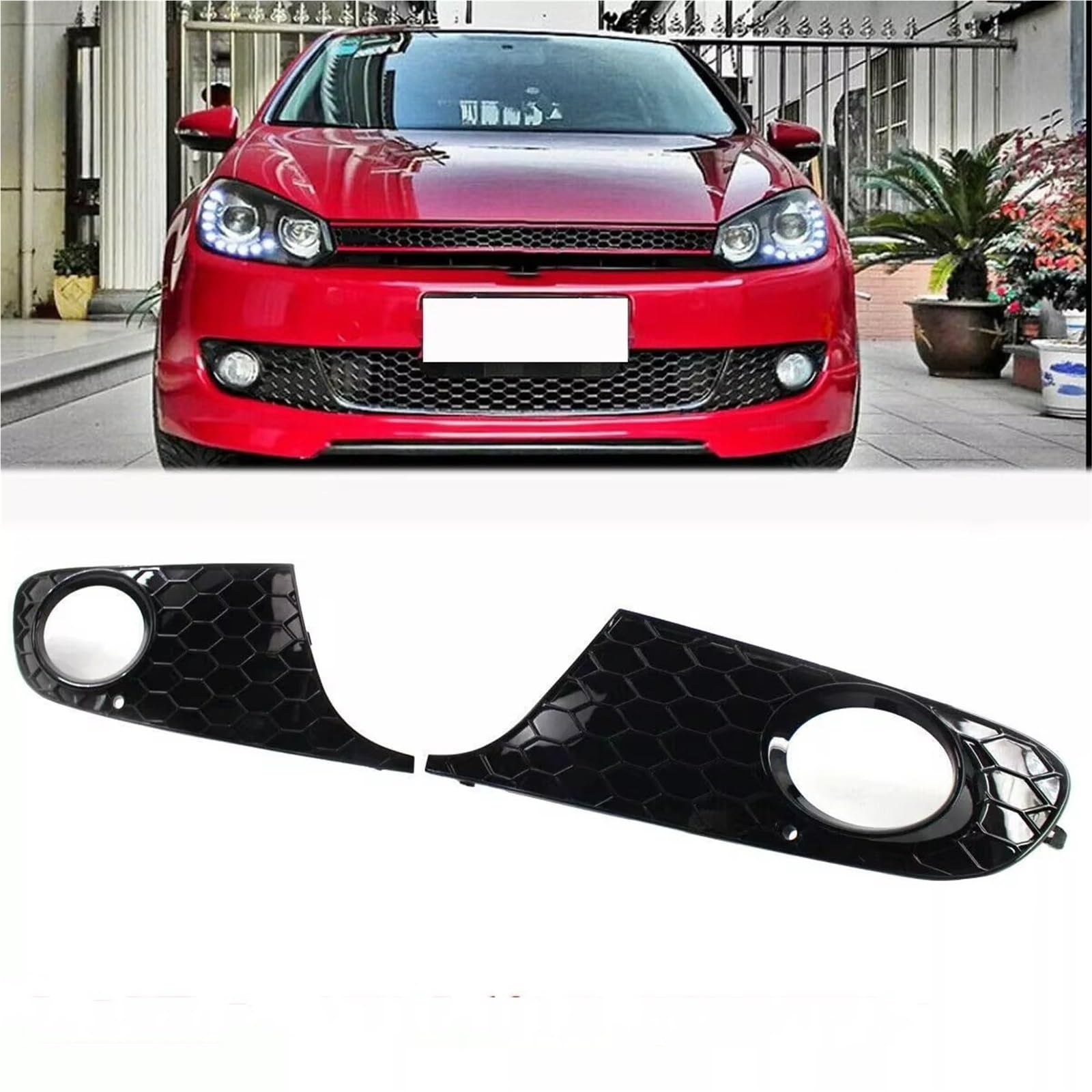 Per Golf MK6 Per TDI TSI 2009-2013 Par Griglia Fendinebbia | Sostituzione della griglia di copertura del fendinebbia del paraurti anteriore OEM: 5K0853665 5K0853666