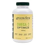 Greens First Omega-3 Optimize Daily Supplement – Ultra-Pure, Potent Marine Oil - for Heart, Brain & Joint Health - High EPA/DHA - Immune Support - 850mg (120 Softgels)