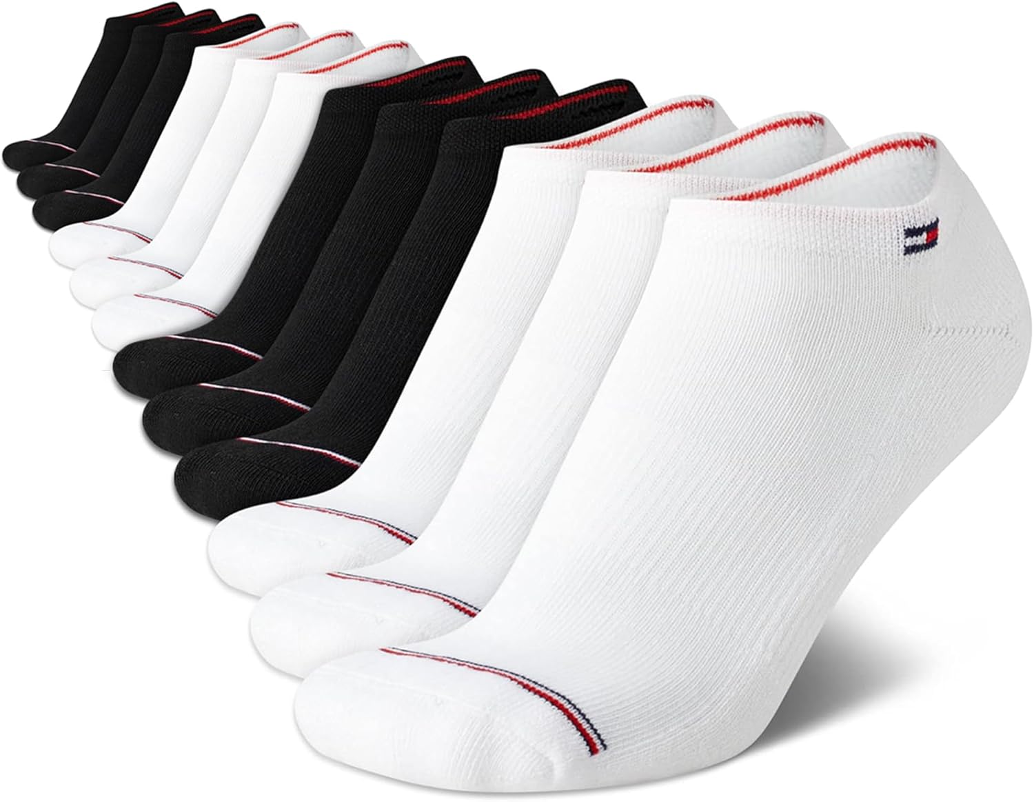 Tommy Hilfiger Womens No Show Socks - 12 Pack Lightweight Athletic Performance Cushioned Low Cut Running Socks for Women