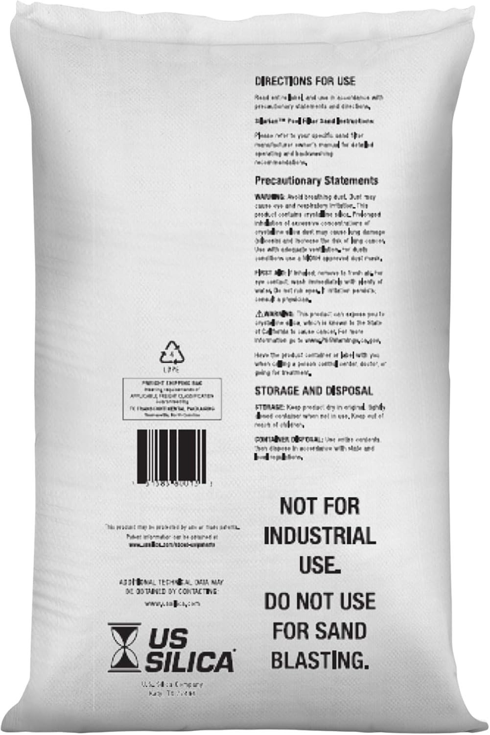 US Silica 10 Pack Silurian 20 Grade Angular Pool Filter Sand, Washed and Screened Angular Particles, Ideal for Pool Filtration and Optimal Water Clarity