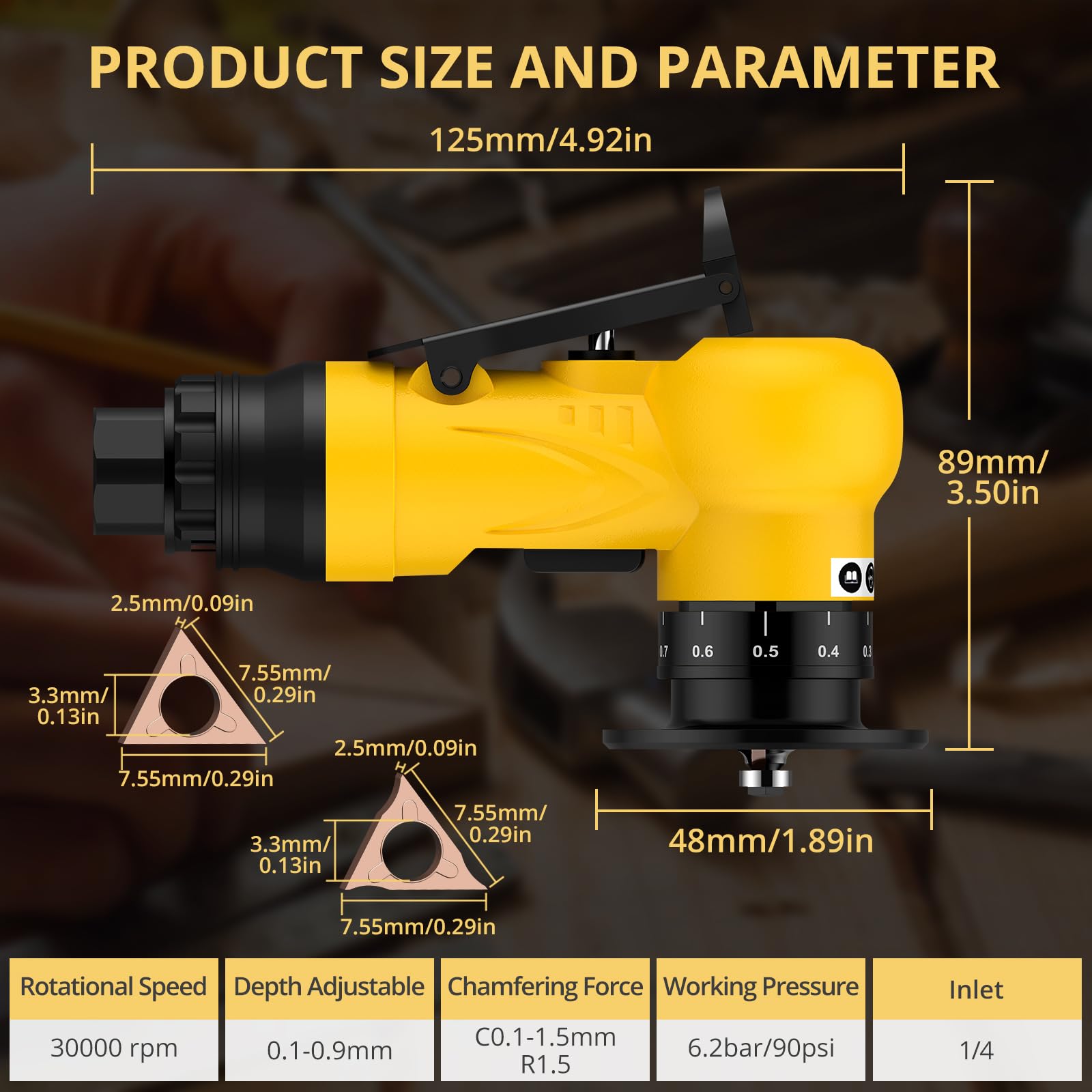 AMTOVL Pneumatic Chamfering Tool - 2-in-1 Blades -2 AMTOVL Pneumatic Chamfering Tool - 2-in-1 Blades -2