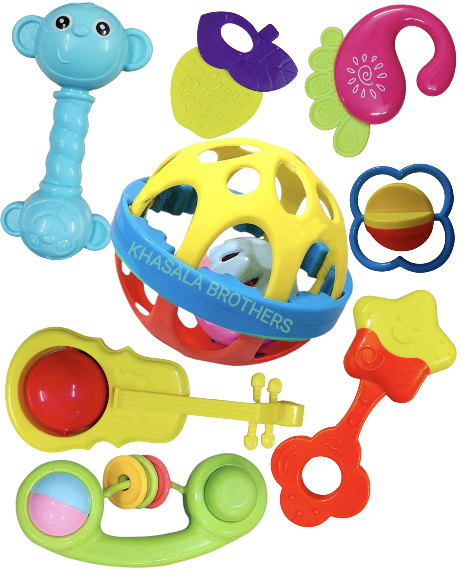 Khasala Brothers Infant Plastic Baby Rattle Non-Toxic Toys For Baby, Set Of 8 Pcs Colorful Lovely Attractive Rattles For Babies (Multicolor) (Pack Of 8)-Bpa Free, Baby (B0BDZX87LX) Amazon Price History, Amazon Price Tracker