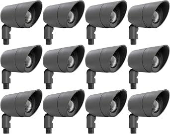 Westgate Lighting LED Directional Landscape Lights Die - Cast Aluminum Housing - IP67 Waterproof - 12V AC - 36 Beam Angle - All Accessories Included 12 Black