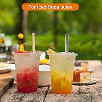 Vista 5 de uxcell 10 popotes de metal reutilizables, 8.5 pulgadas, con forma de corazón, de acero inoxidable para beber batido, bebidas frías, bebidas