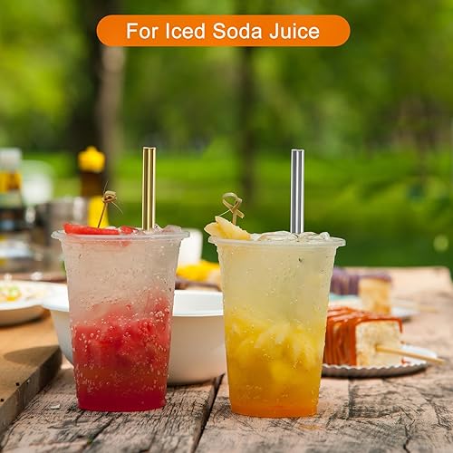 Miniatura 5 de uxcell 18 popotes de metal reutilizables, 8.5 pulgadas, con forma de corazón, popote de acero inoxidable para beber batido, bebidas frías, bebidas