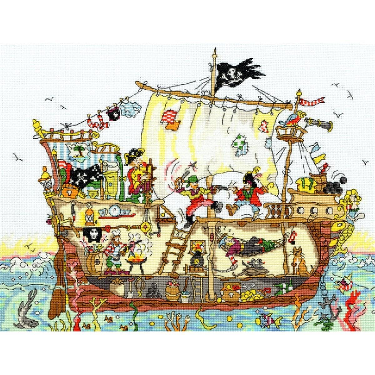 Bothy Threads Kit de broderie au point de croix Motif bateau pirate