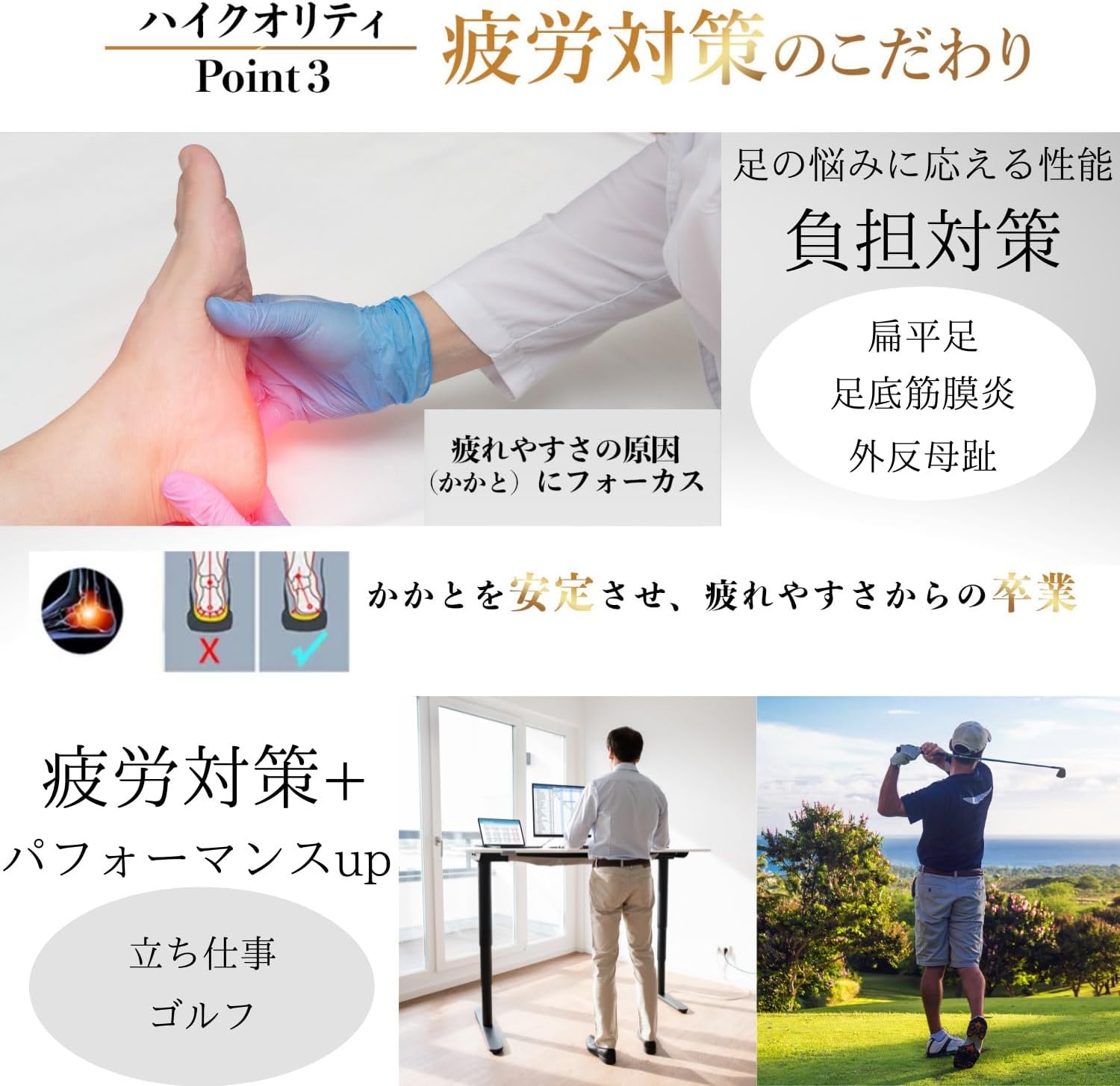 Rela Kino インソール [理学療法士監修] 衝撃吸収 アーチサポート 土踏まず 中敷き メンズ レディース (ブラック, M:26-27)
