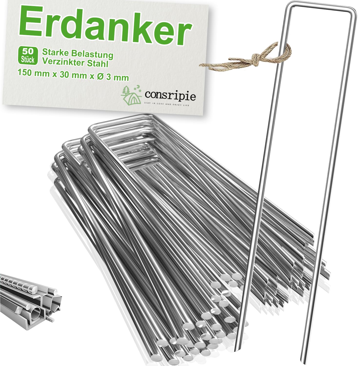 Bodenanker Erdanker Aus Stahl 50 Stck Heringe Camping Erdngel Boden Zelt  Haken Stabil Befestigungshaken Von Zeltheringe Zunen Unkrautvlies  Gartenvlies Befestigung Estrichmatten Zeltheringe Stabil : Amazon.de:  Baumarkt