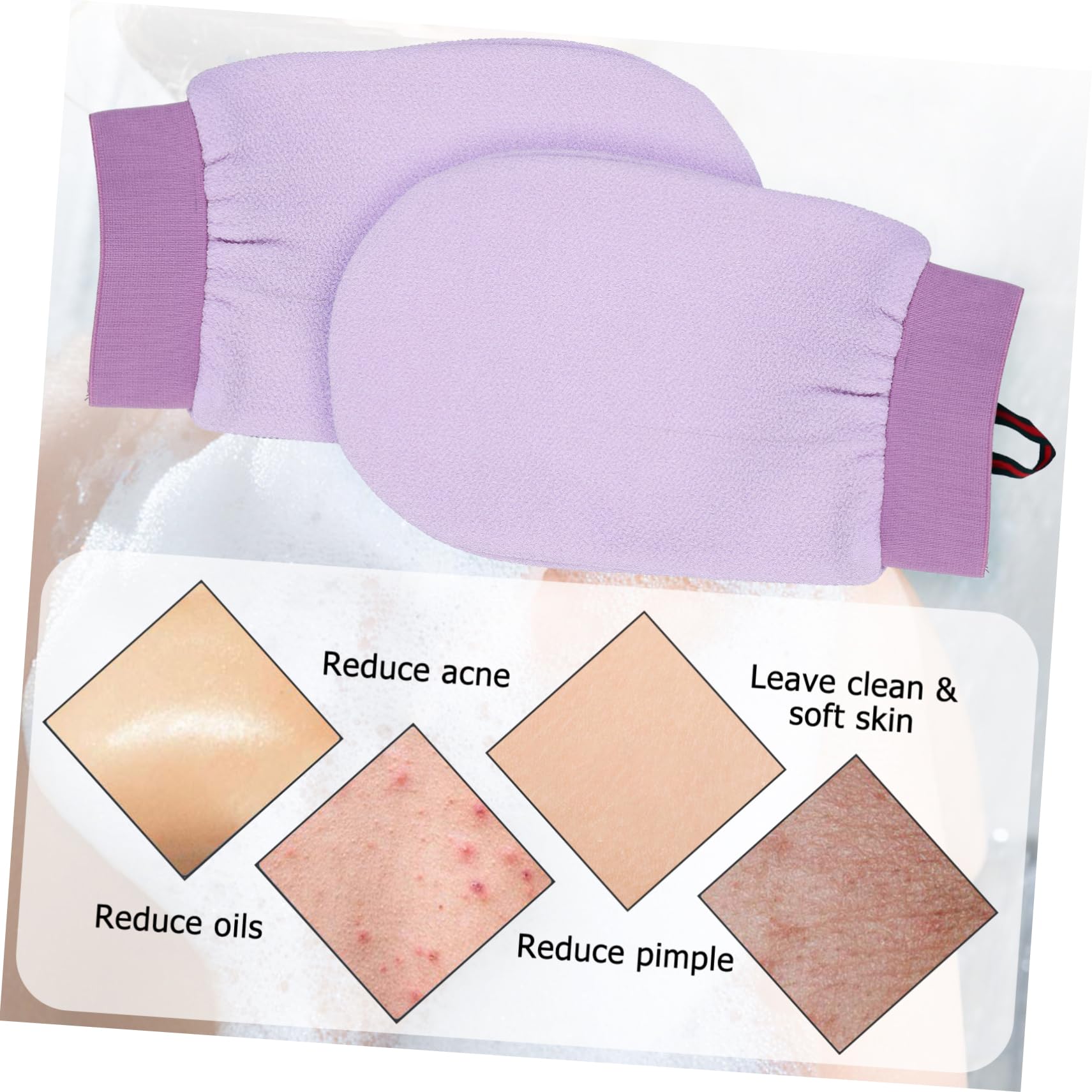 DOITOOL 6 Piezas guantes de doble cara depurador de cara exfoliar toallas corporales esponjas guantes para hombres guantes para fregar la espalda toallas de baño de poliéster Cuerpo lavabo