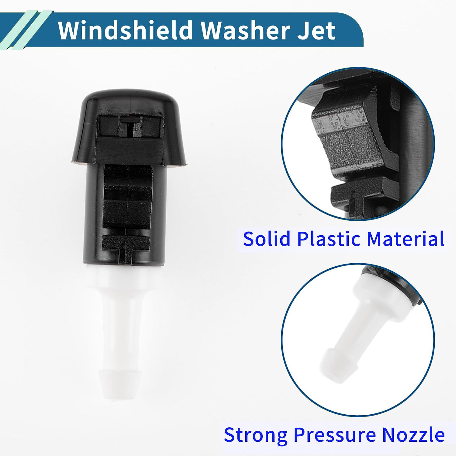 Windshield Washer Nozzle for Hyundai Santa Fe 2013-2018,Santa Fe Sport,XL,for Kia Sorento 2011-2020,Sedona 2015-2020–Front Wiper Spray Jet,Plastic,Black/White,Replaces OE# 986303J000