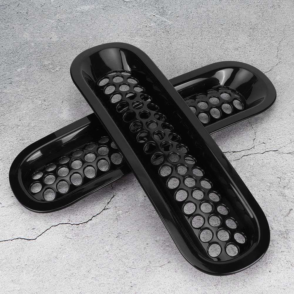 Reja, Qiilu Grille, 7 piezas de rejilla de malla de parachoques delantero negro para Wrangler JK 2007-2017