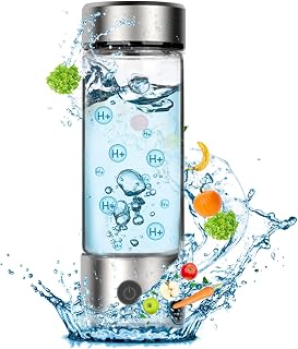 FAKLLODHEALTHYLIFE Hydrogen Water Bottle Generator - Portable SPE/PEM Ionizer, 2000ppb H2 Rich Water, 460ml Rechargeable for Home, Travel, Fitness