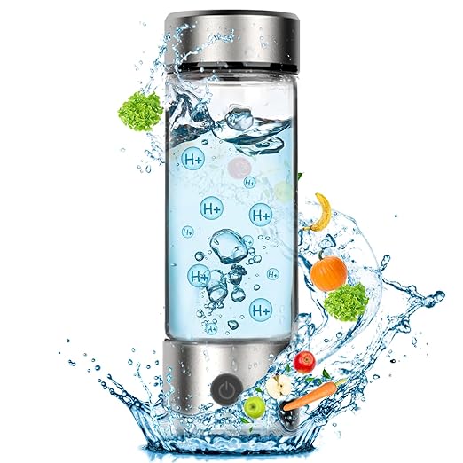 Fakllod hydrogen water bottle generator borosilicate glass portable rechargeable with self cleaning mode 460ml