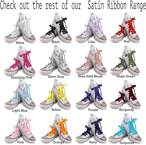 Miniatura 6 de Cordones planos de satén para zapatos para niños jóvenes y mujeres Converse All Star