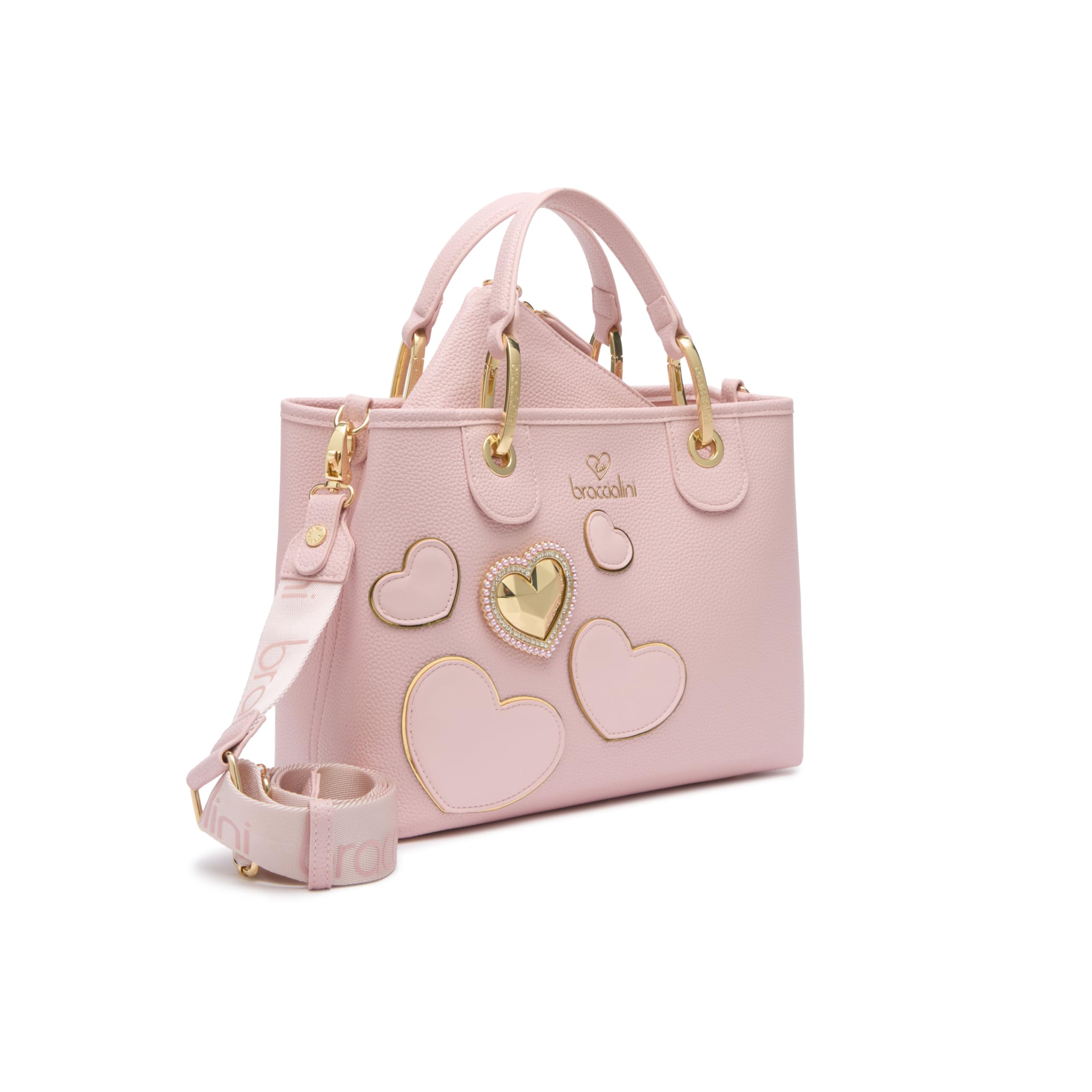 Braccialini Beth Patch Borsa Donna con Cuori in Rilievo