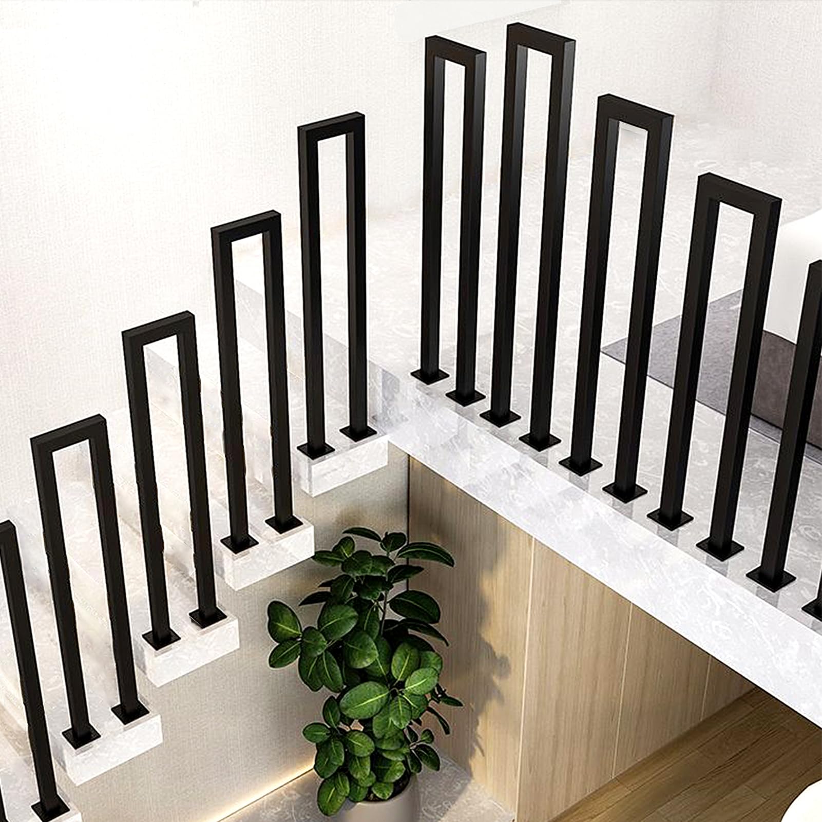 Corrimano Scale A U In Ferro - Ringhiera Interna/Esterna 100cm Nero Per Scale, Balconi E Giardini - Foto 7