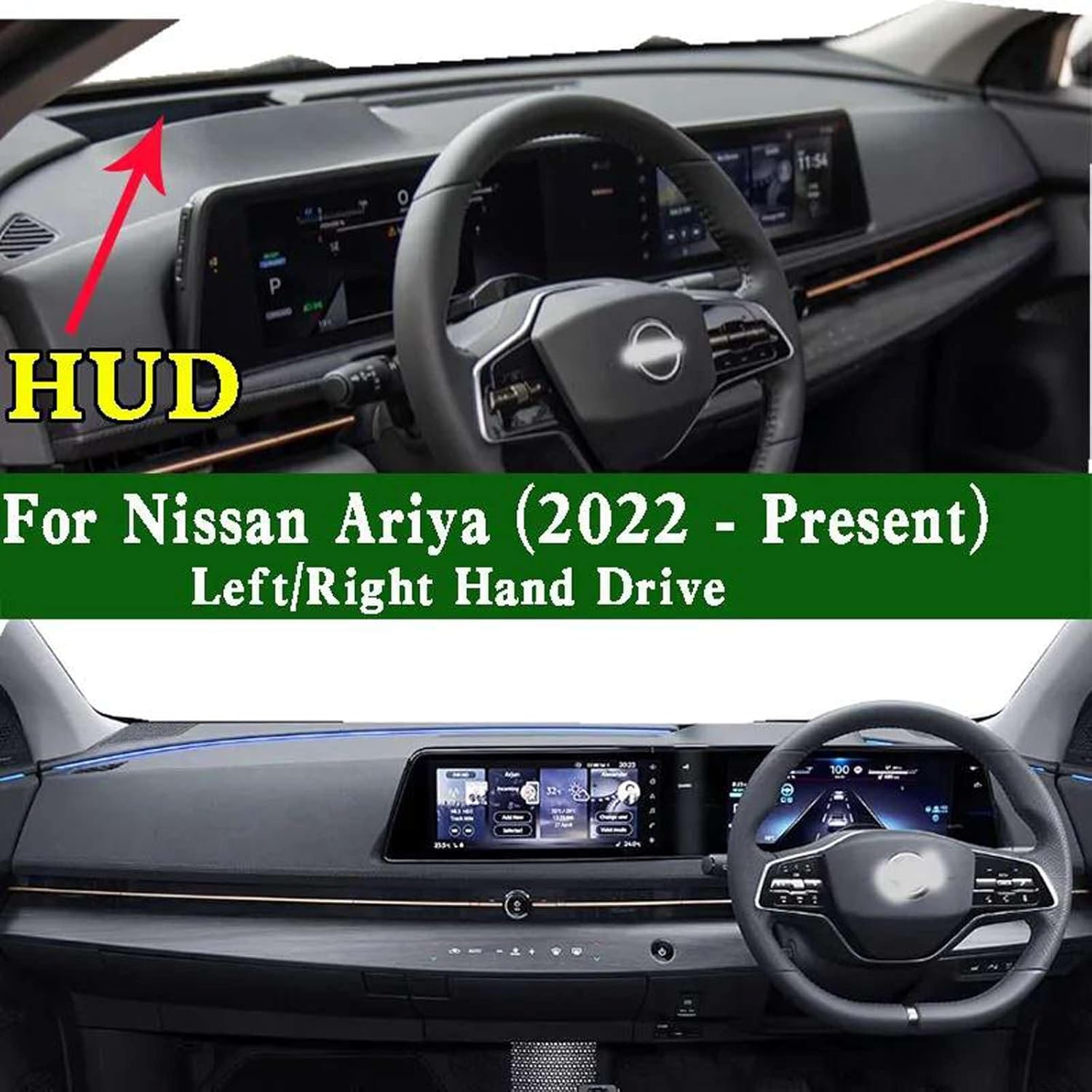 LXURY Car Dashmat Dashboard Cover Instrument Panel Carpet Protective Pad,Fit for Nissan Ariya Electric SUV M67 2022 2023 2024