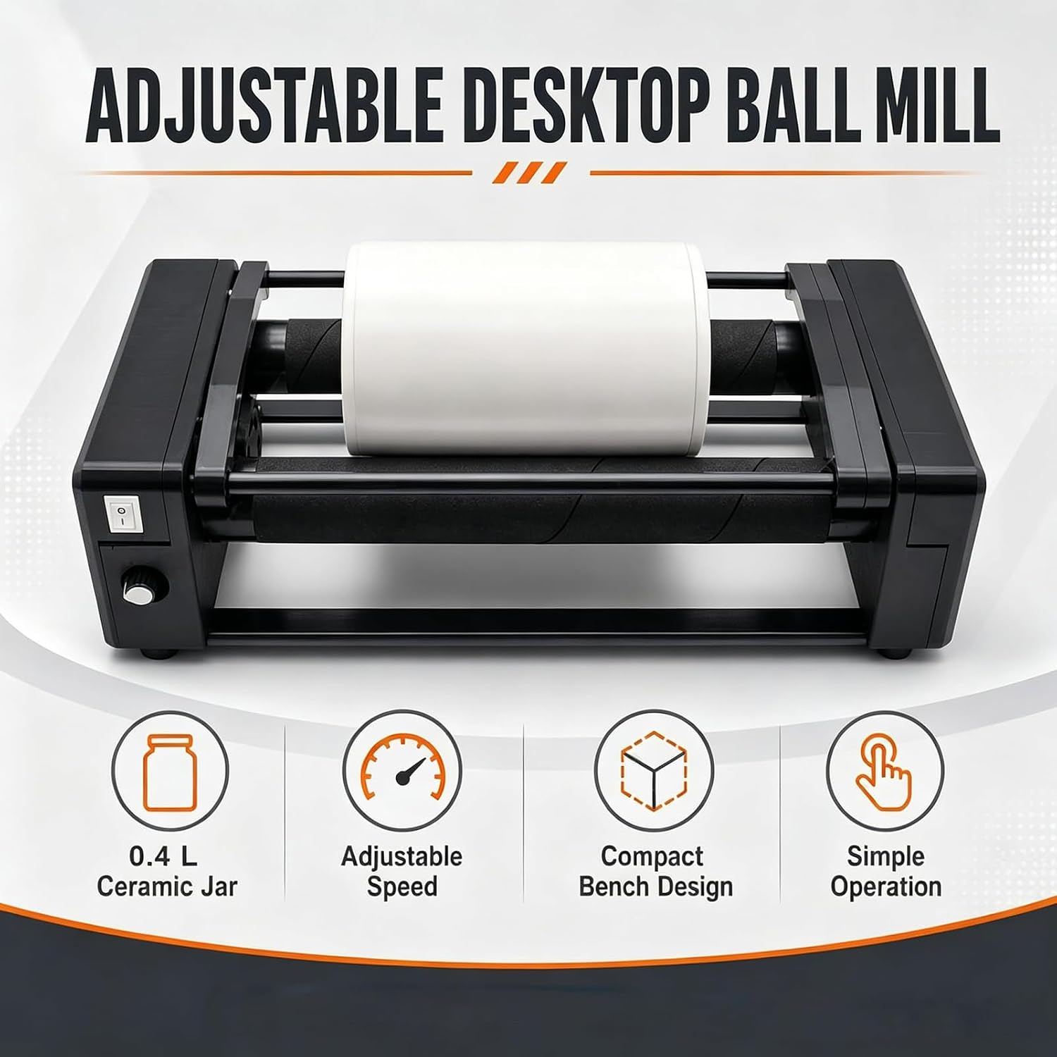 Desktop Ball Mill & Polisher, Horizontal Grinder