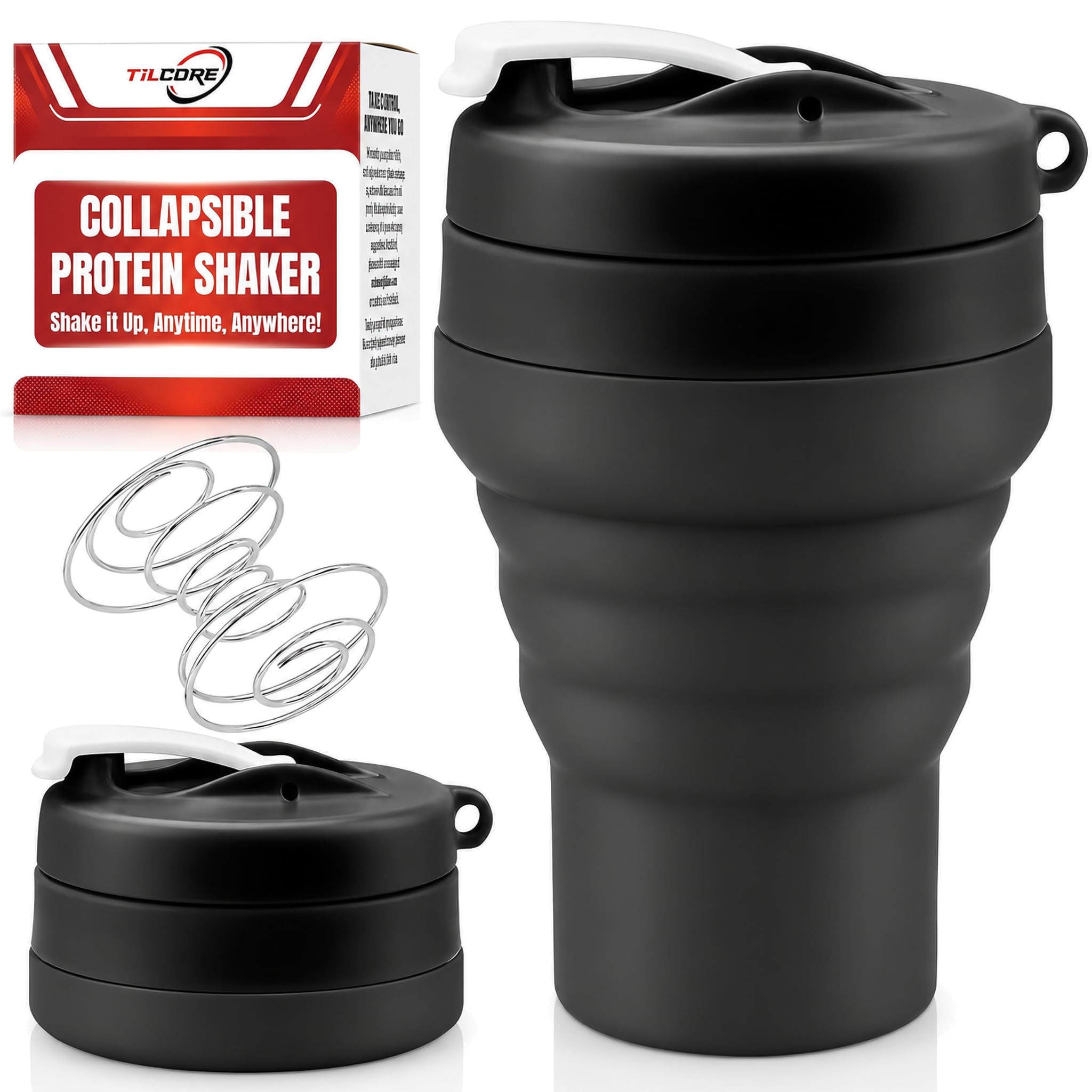 Collapsible Protein Shaker Bottle