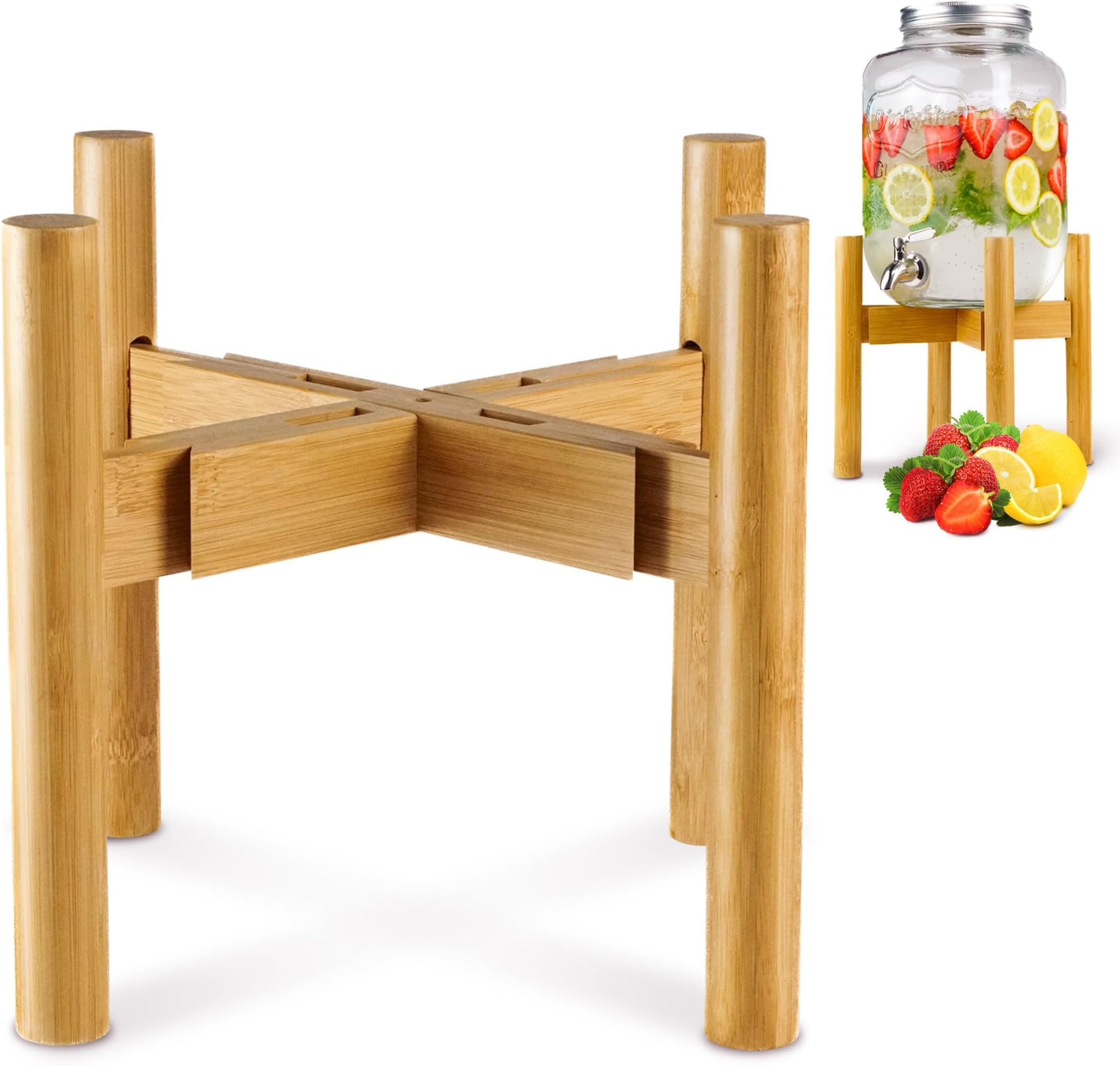 Modern Innovations Adjustable Water Dispenser Stand for 5 Gallon Bottle (8-10 Inch Fit) Beverage Jug or Stainless Steel Drink Dispenser Stand Only for Juice, Iced Tea, Lemonade, Parties, Catering