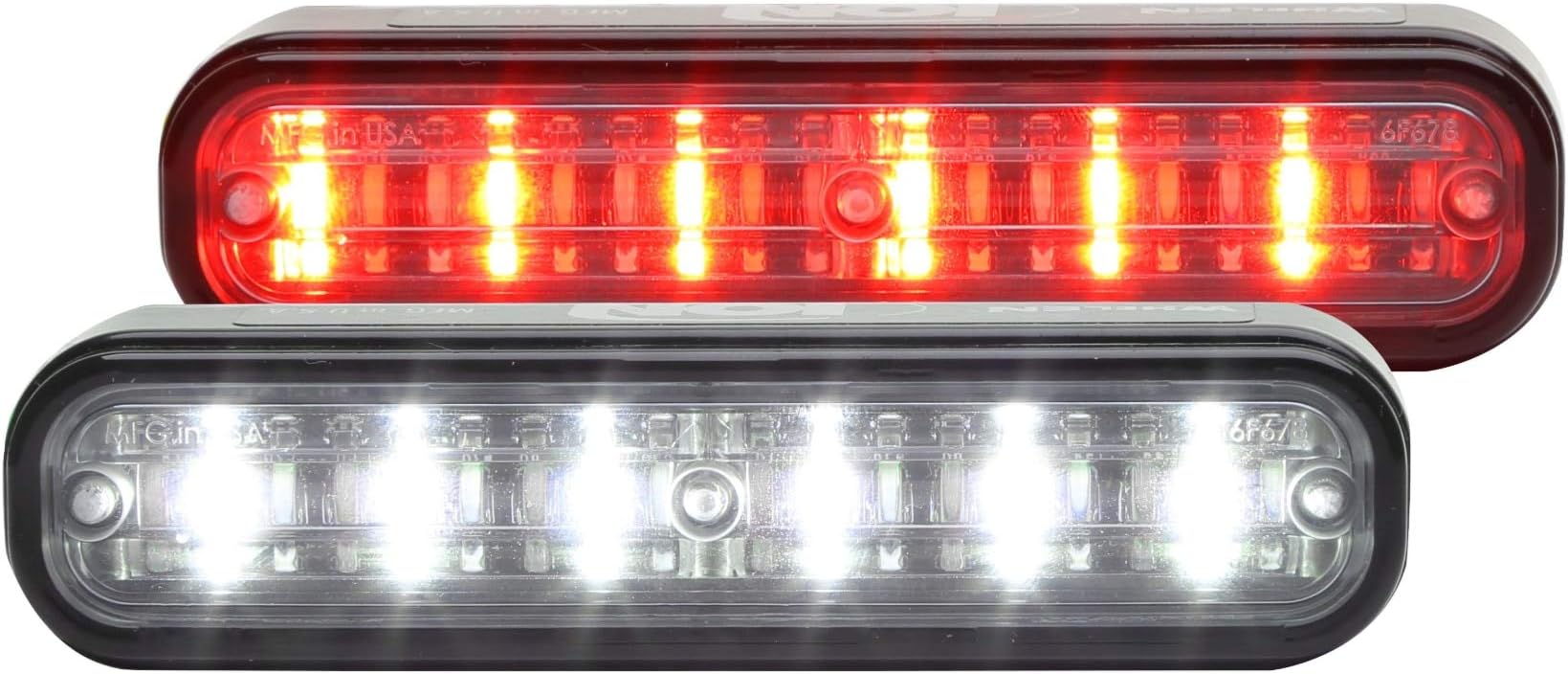ION Duo Linear-LED Light Head with Scan-Lock Flash Patterns - Hood, Grille & Universal Mount - Red/White, Part# I2D