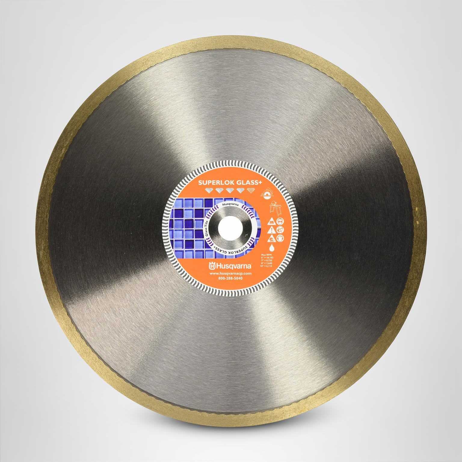 Husqvarna 542776618 Superlok Glass Plus Diamond Tile Blade, Gold