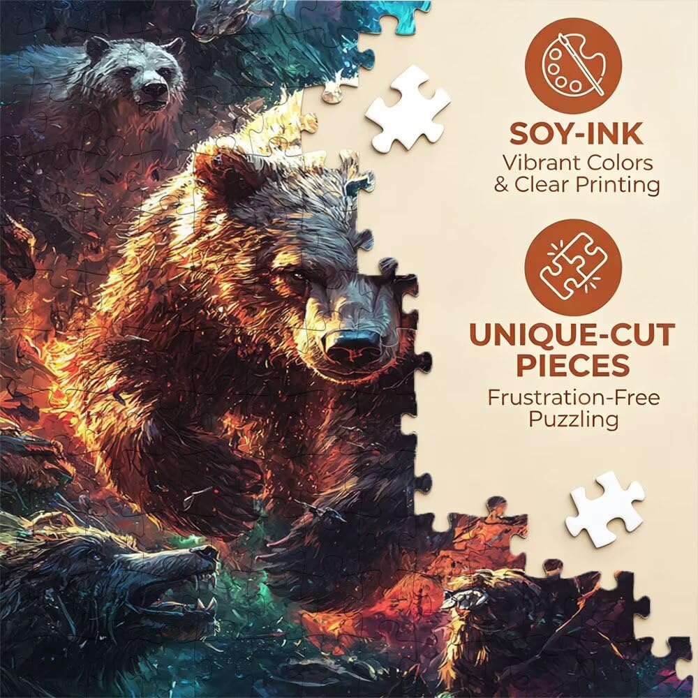 Puzzle 4000 Pezzi, Orso Feroce 3D Puzzle per Adulti Impegnativo, Educa Puzzles Artistico, Divertente E Stimolante Puzzles Decorativo per La Famiglia, Regalo e Decorazione Pareti DX0YL6-976