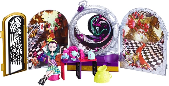 Mattel Ever After High Way Too Wonderland High and Raven Queen Playset, 6 years and up