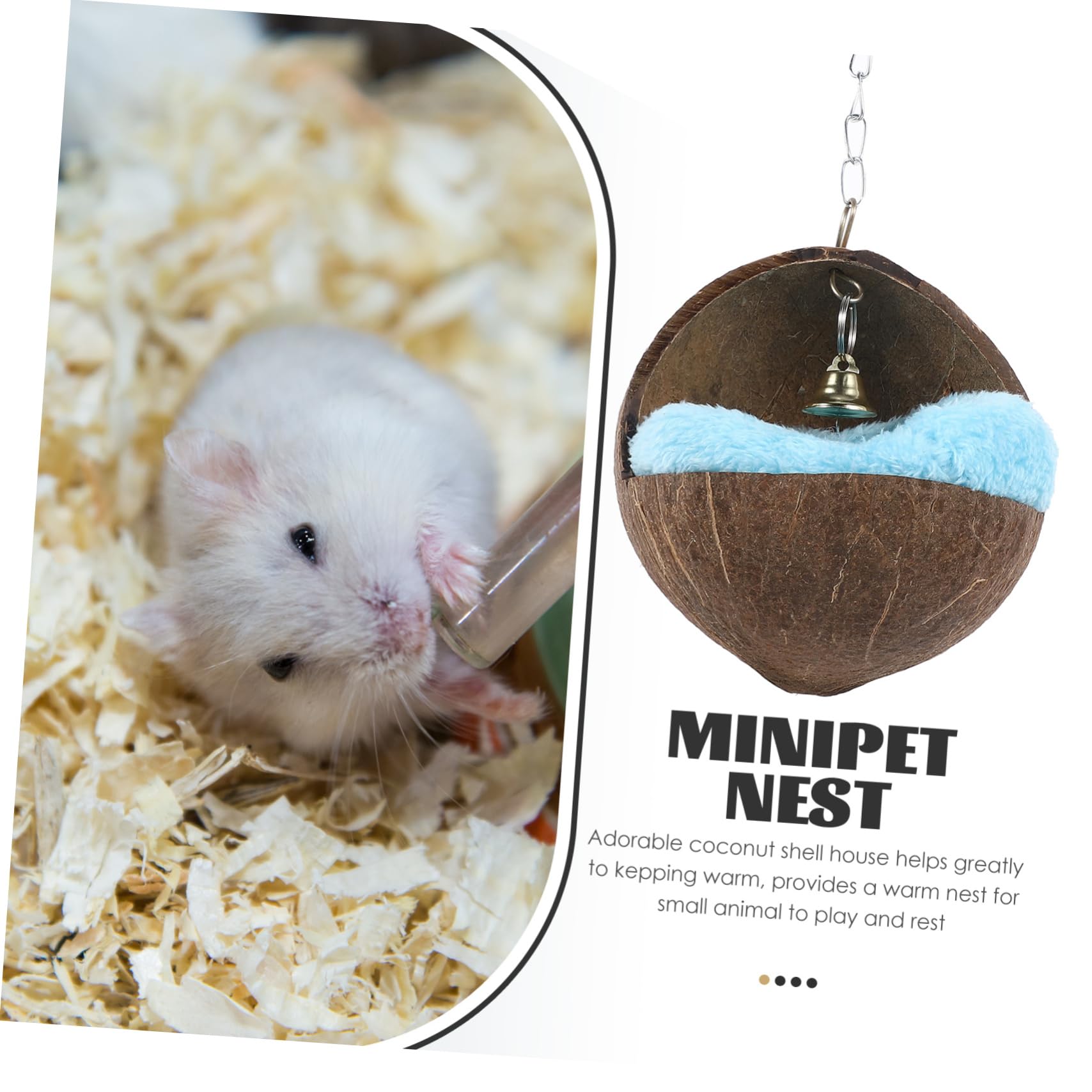 INOOMP 2stücke Coconut Shell Nest Für Hamster Meerschweinchen Und Eichhörnchen Gemütlicher Schlafplatz Natürlicher Kokosnussschale Zufällige Farben Für Kleine Haustiere