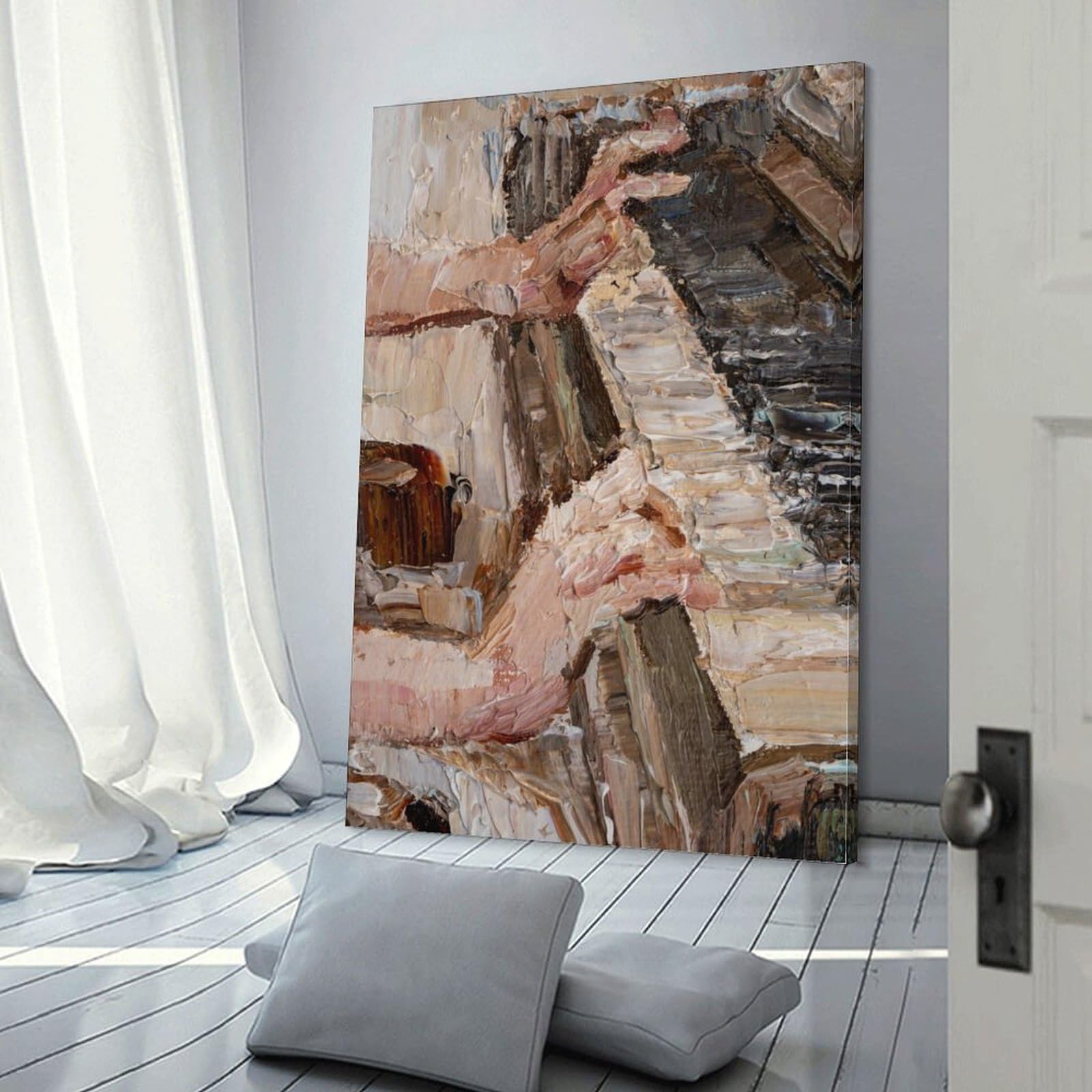 Pintura al óleo de piano para sala de estar, pintura callejera, lienzo colorido, arte pop, obras de arte modernas, decoración del hogar, estirado, listo para colgar, 40 x 60 cm