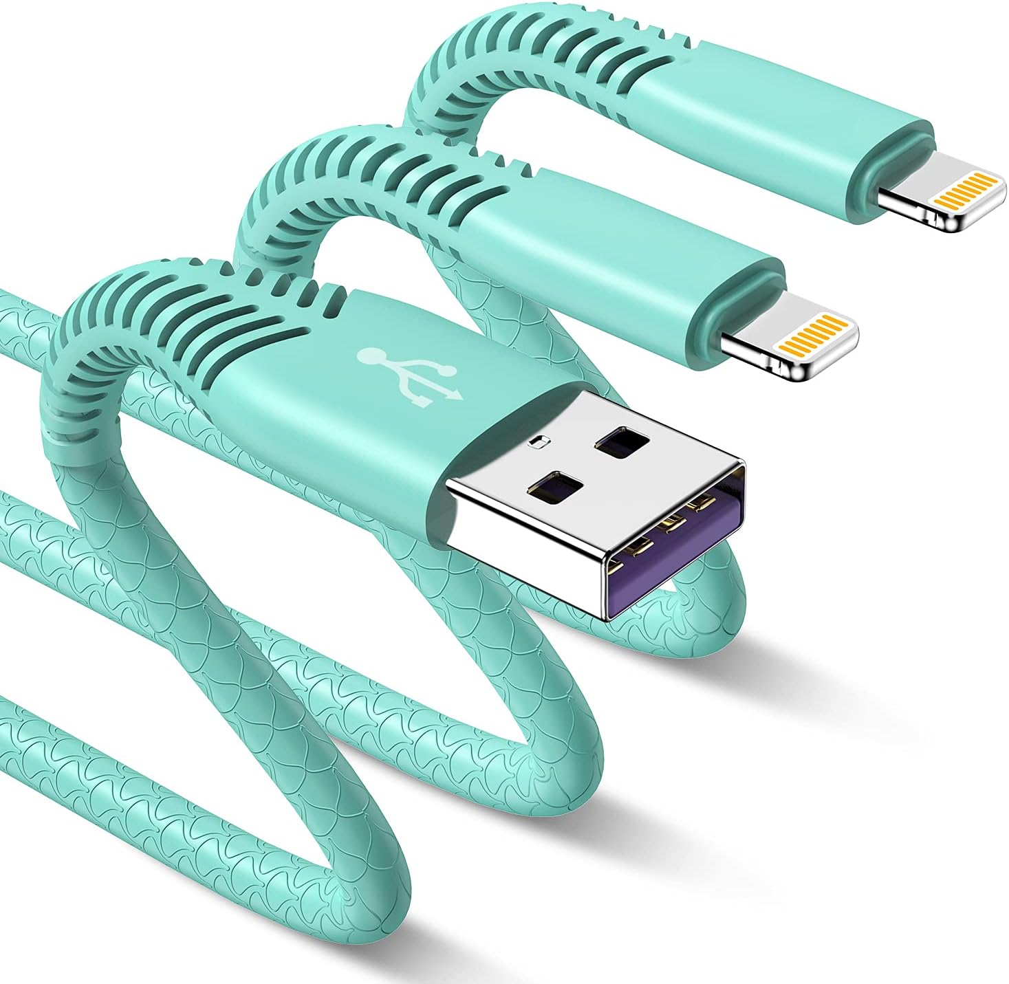 6ft iPhone Charger Cord, [ Apple MFi Certified ] 2Pack Long Lightning Cable 6 Foot, High Fast/Data Sync 6 Feet Apple iPhone Charger Cable for iPhone 11/11Pro/11Max/XS/XR/XS Max/8/7/6/5S/5/SE.Blue