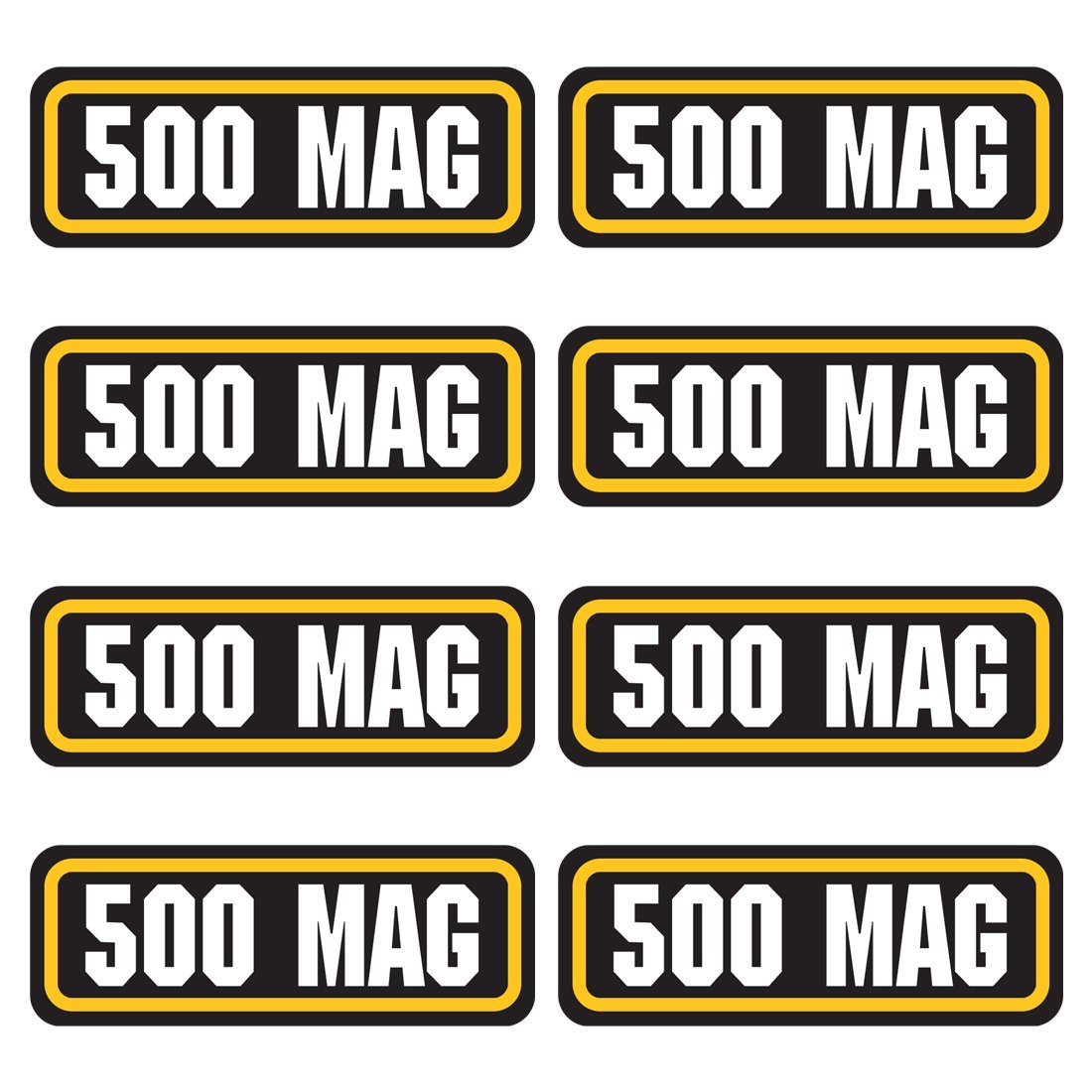 500 MAG Ammo Sticker (3"x1.06",8 Pack) Vinyl Decals for Ammo Cans Metal, Storage Box, Gun Cases, Bullet Box & Ammo Pouch Labels for Organizing