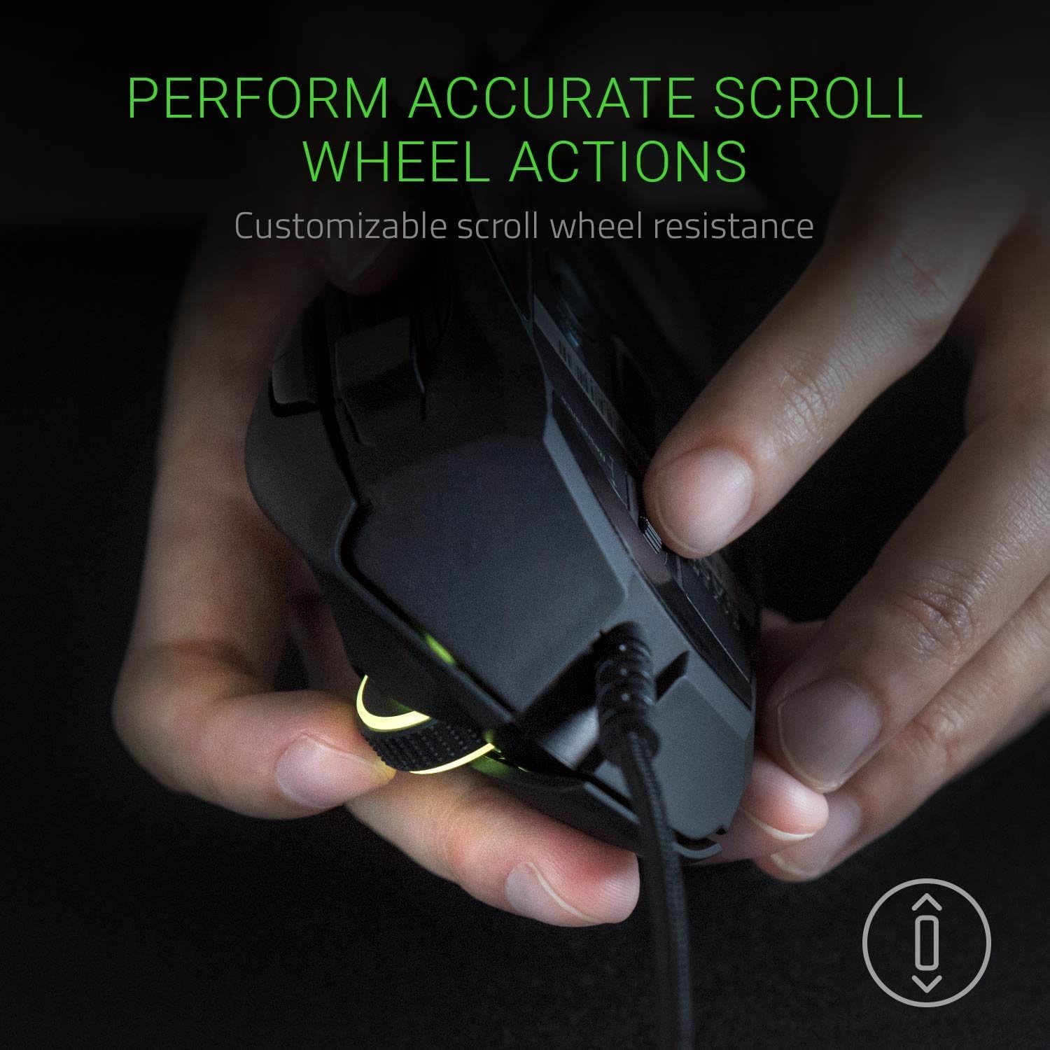 Razer Basilisk - Chroma Enabled RGB FPS Gaming Mouse - Worlds Most Precise Sensor - Comfortable Grip w/ DPI Clutch & Customizable Scroll Wheel Resistance (Renewed)