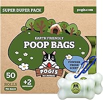 Pogi’s Dog Poop Bags - 50 Rolls (750 Doggie Poop Bags) + 2 Dog Poop Bag Holders for Leashes - Leak-Proof, Scented Dog...