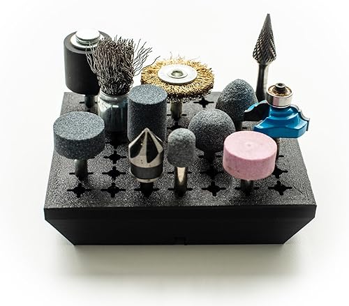 Organizador de brocas rotativas de eje de 14 pulgadas 49 brocas para amoladora, brocas de enrutador, compatible con caja de herramientas Milwaukee