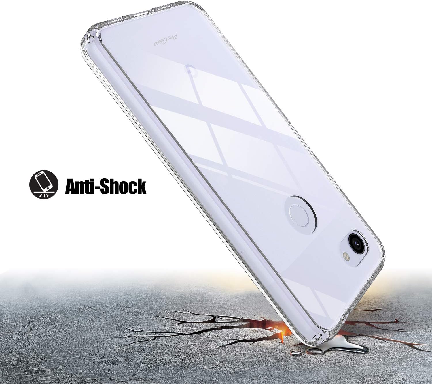 ProCase Google Pixel 3a XL Case Clear, Slim Hybrid Crystal Clear Cover Protective Case for Google Pixel 3a XL 6.0 Inch 2019 Release –Clear