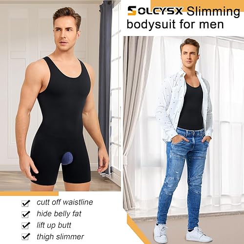 Miniatura 2 de Ropa interior sin mangas para hombre de cuerpo completo, adelgazante, de compresión, moldeador, fajas de control de abdomen para hombres