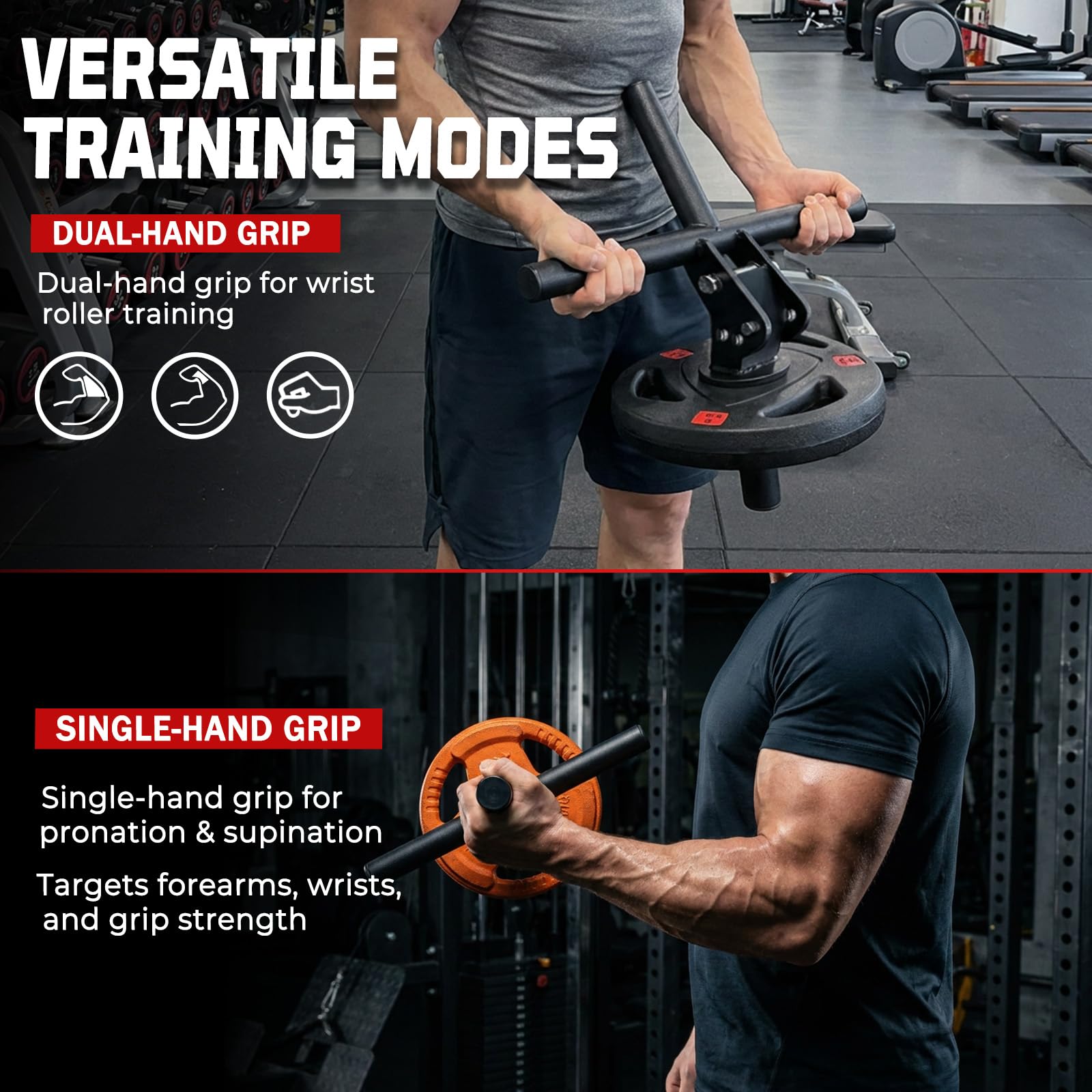 J Bryant Unterarm- & Handgelenktrainer, 3-Stufen-Hebel für 50mm Scheiben