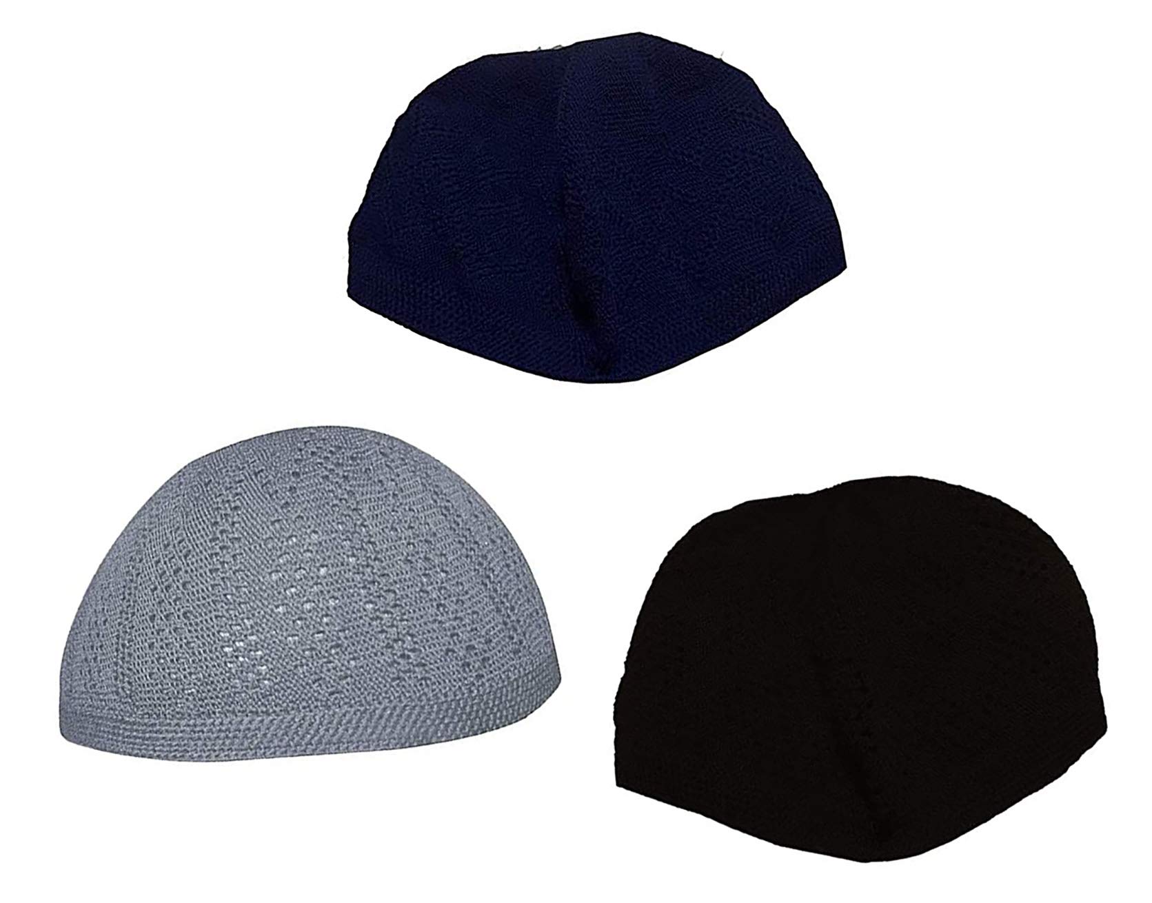 bonballoon Wholesale Kufi Lot of 3 Pcs Colors Muslim Koofi Kofi Hat