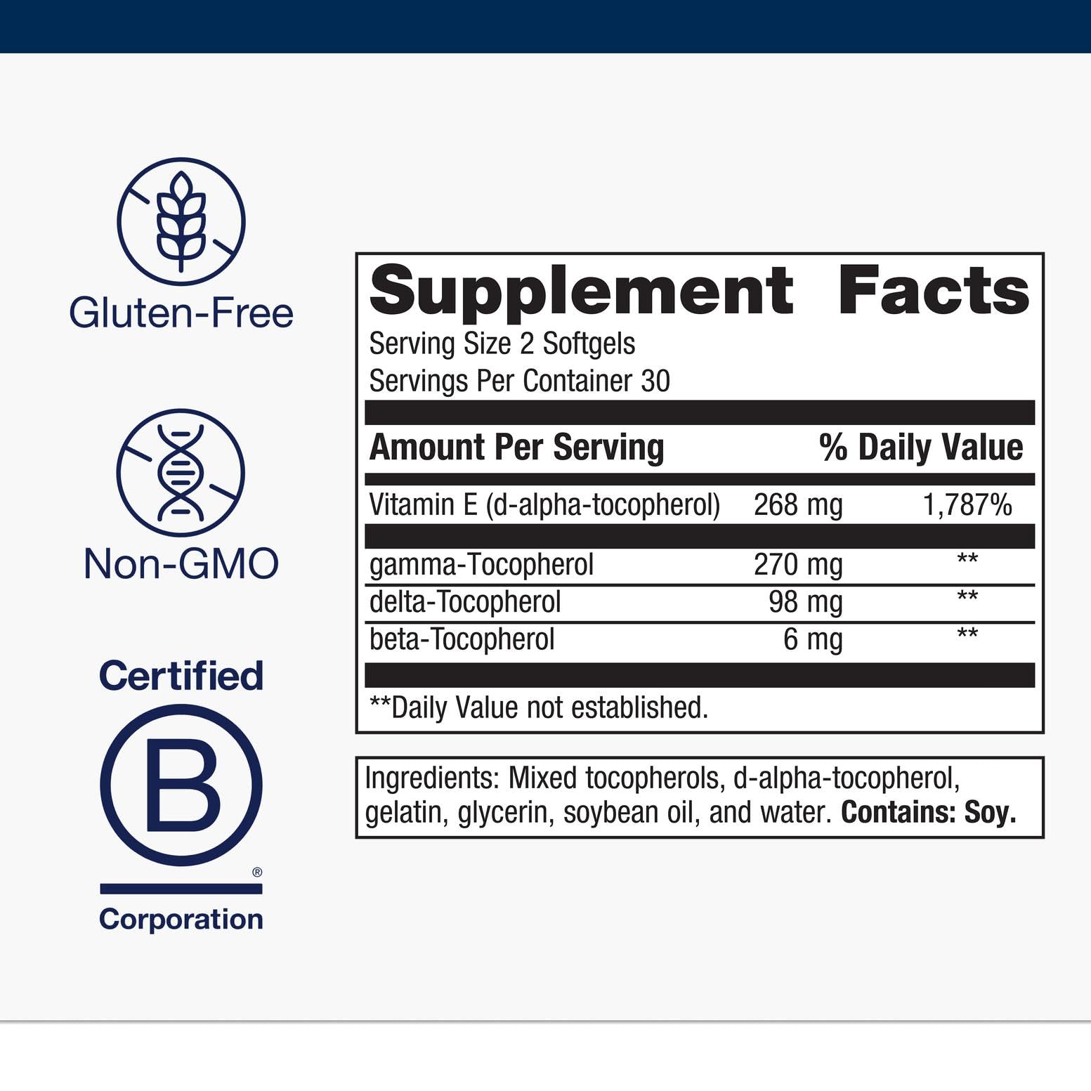 Metagenics Vitamin E 268 mg Mixed Tocopherols Softgels, 60 Count — Amazon image 4