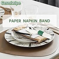 Vista 4 de Germiwipe Bandas de servilleta del día de San Patricio, anillos de servilleta de papel autoadhesivos, bandas para envolver cubiertos