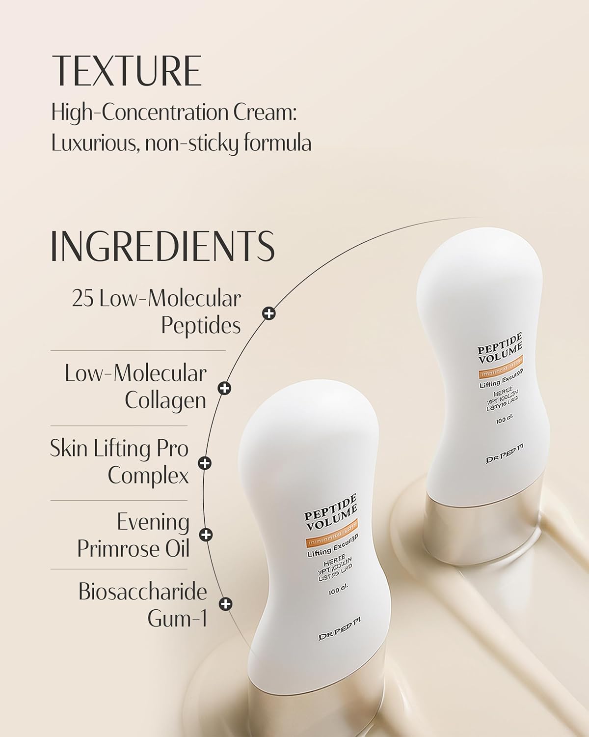 DR. PEPTI Neck Firming Cream with Built-In Gua Sha Massager – 25 Peptides & Collagen for Turkey Neck, Tech Neck & Crepey Skin – Tightening & Lifting Neck Cream, 4.2 fl oz