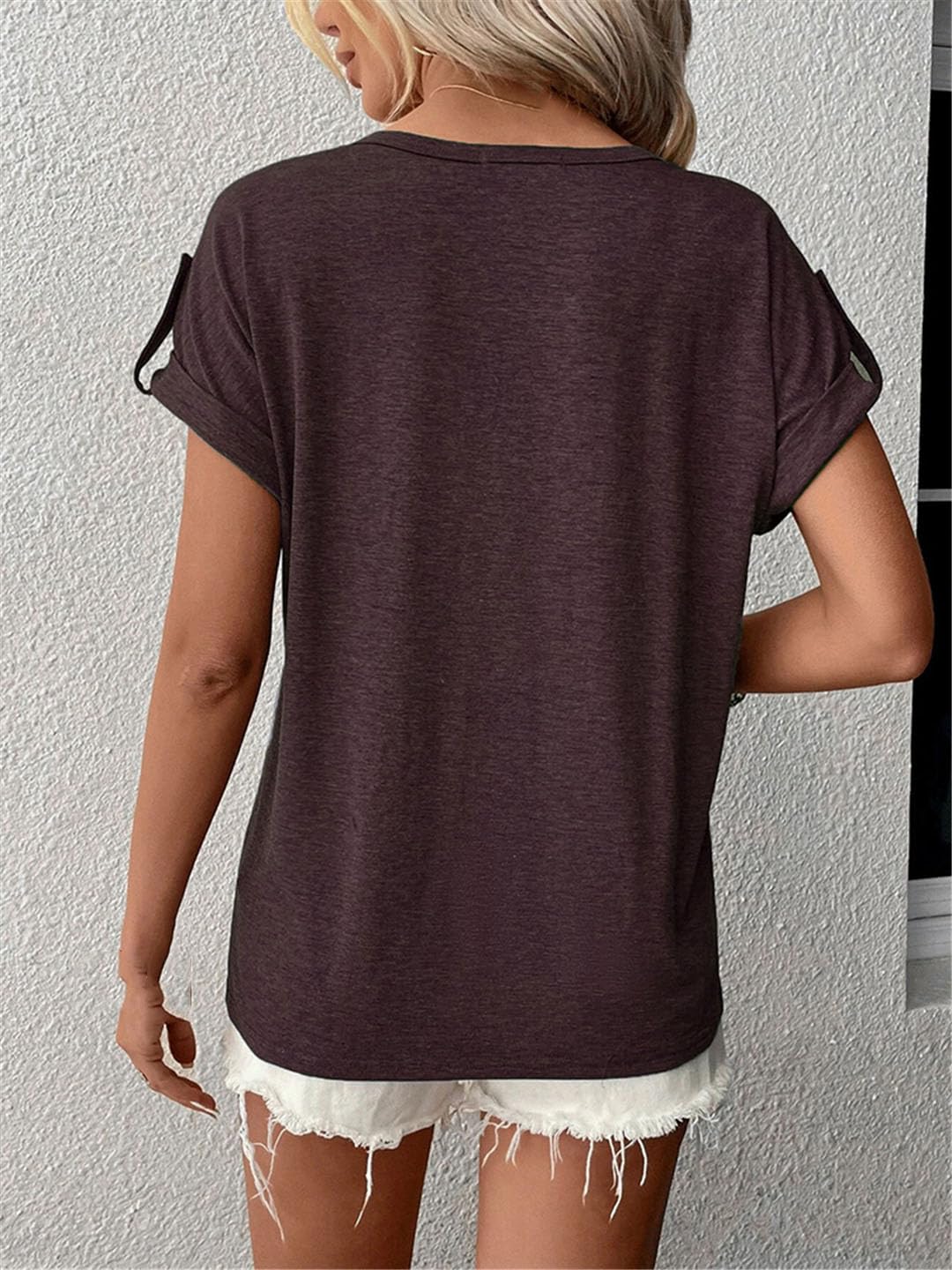 Vogrtcc Magliette Da Donna T-Shirt Casual Oversize A Maniche Corte con Scollo A V