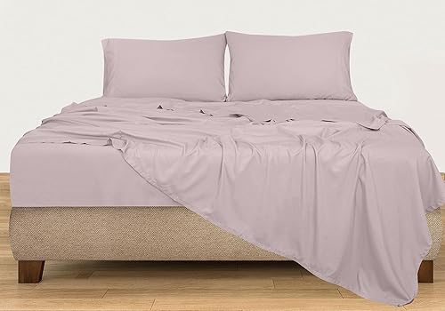 Miniatura 8 de ROYALE LINENS Juego de sábanas de algodón peinado 100% de fibra larga de 300 hilos - Sábanas de cama de 4 piezas tamaño Full - 1 ajustable, 1 plana,